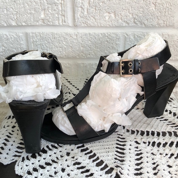 T-Strap Stacked Heels - Picture 2 of 5